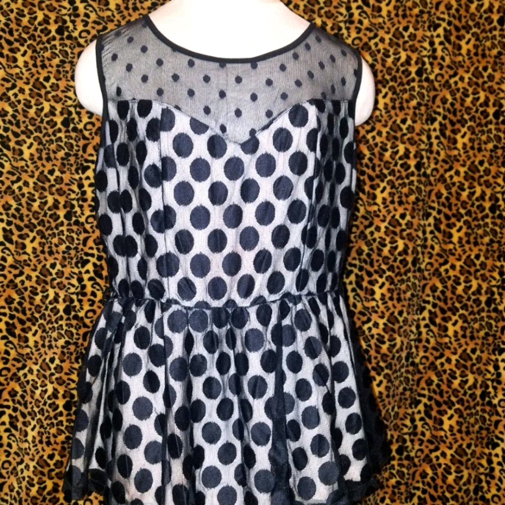 Sheer Overlay Peplum Top